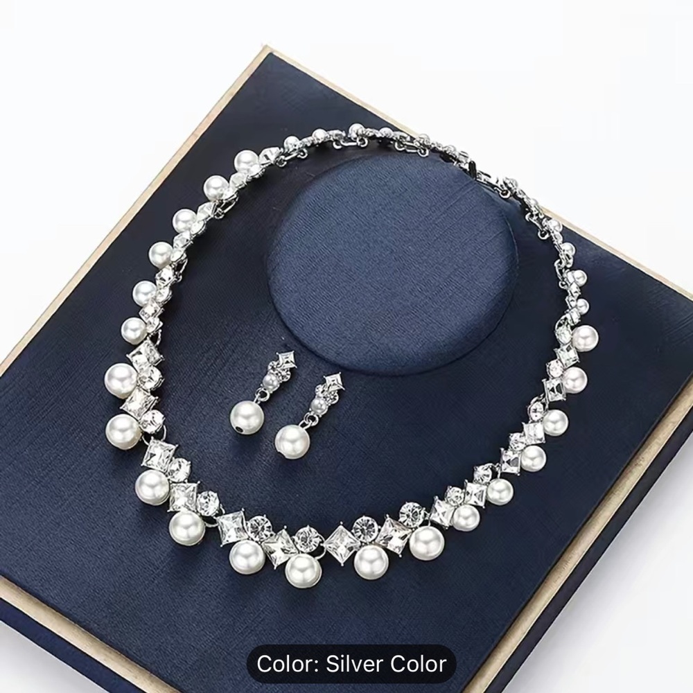 Bridal Jewelry set earring necklace imitation pearl